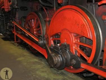 Bewegungsumwandlung beim Stangenantrieb einer Dampflokomotive